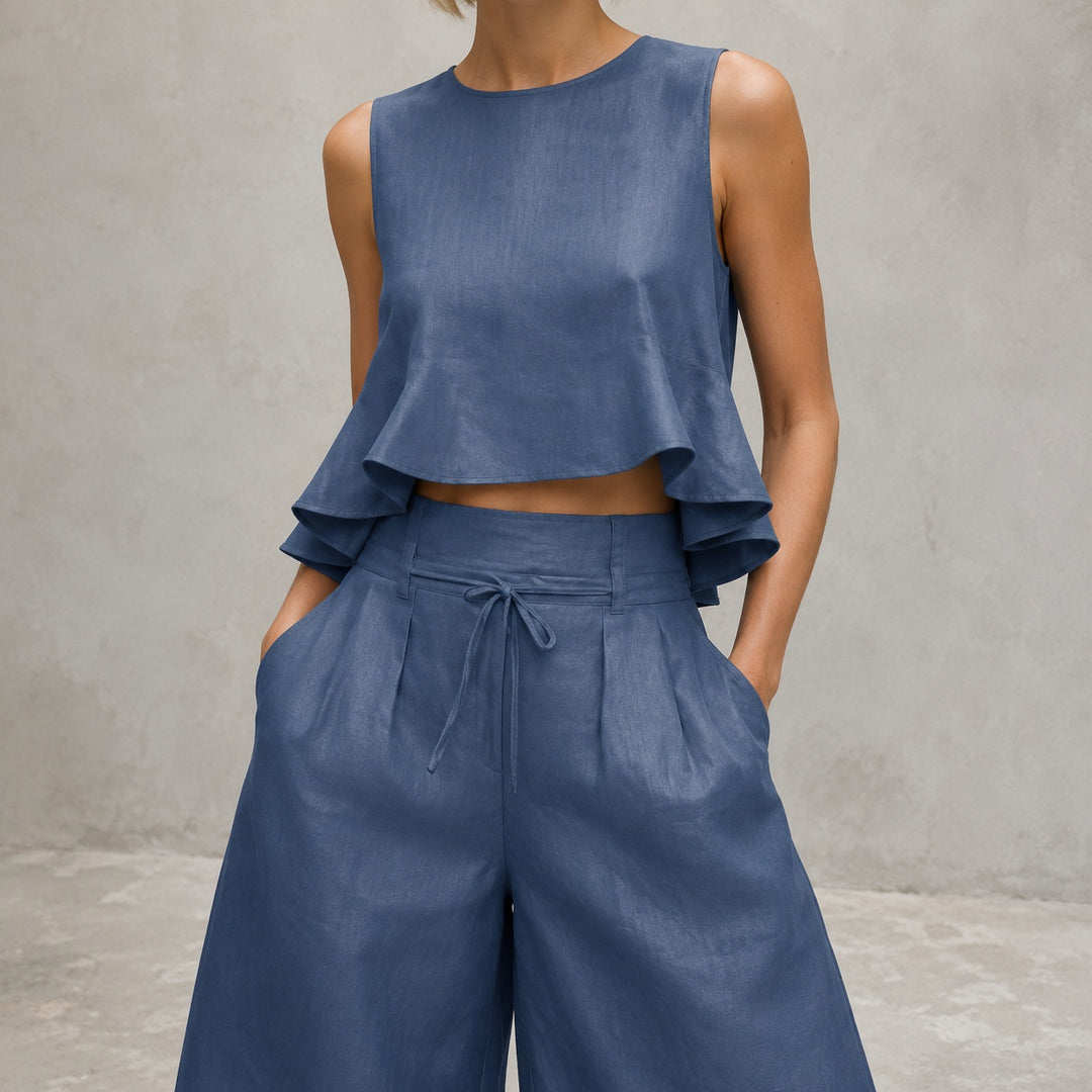 Estiva Ruffle-Hem Wide-Leg Set — ce_metastatic_01