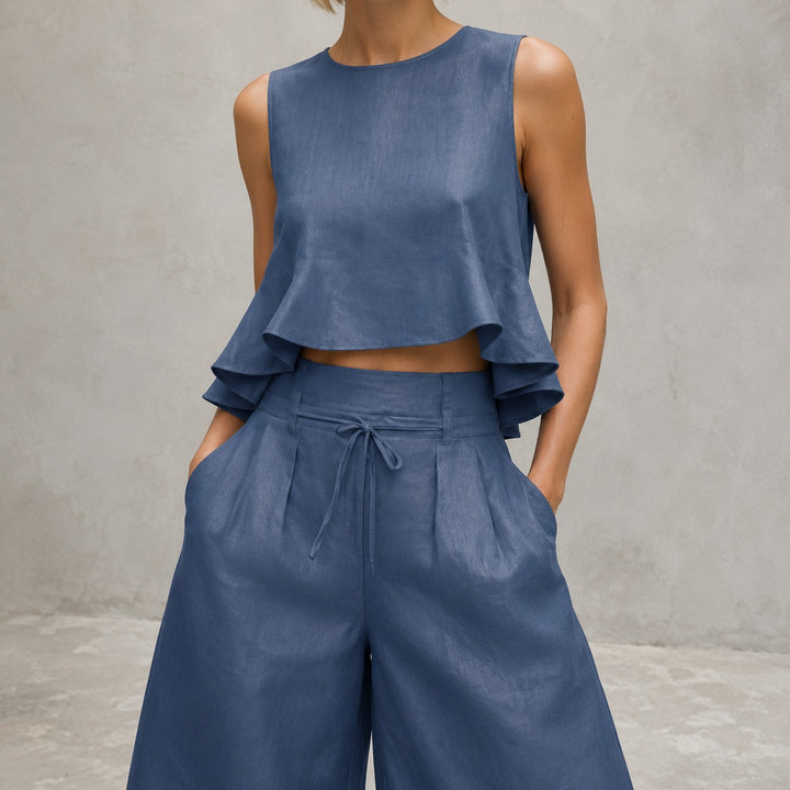Estiva Ruffle-Hem Wide-Leg Set — ce_metastatic_01