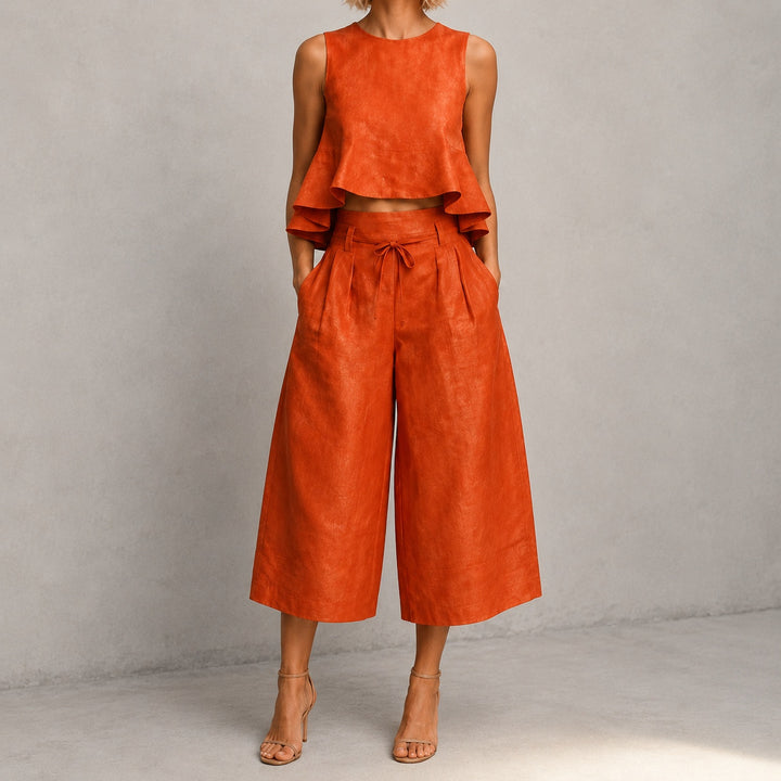 Estiva Ruffle-Hem Wide-Leg Set — ce_metastatic_01