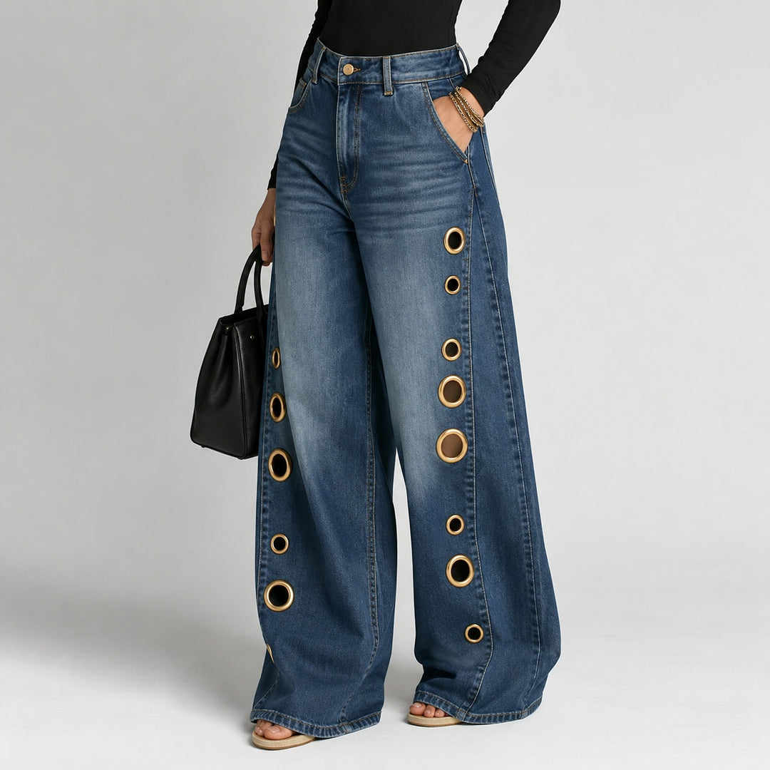 Eyelet Row Wide-Leg Jeans — ce_pivot_side_01
