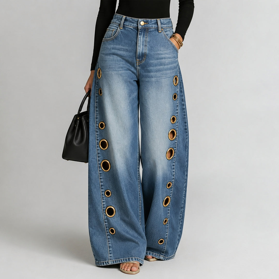Eyelet Row Wide-Leg Jeans — ce_pivot_front_01