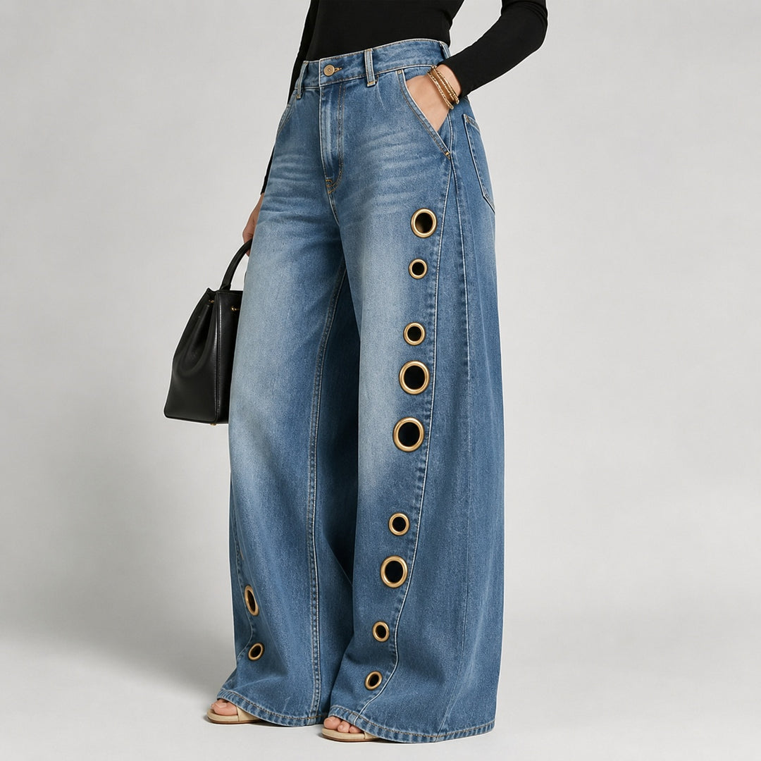 Eyelet Row Wide-Leg Jeans — ce_pivot_side_05