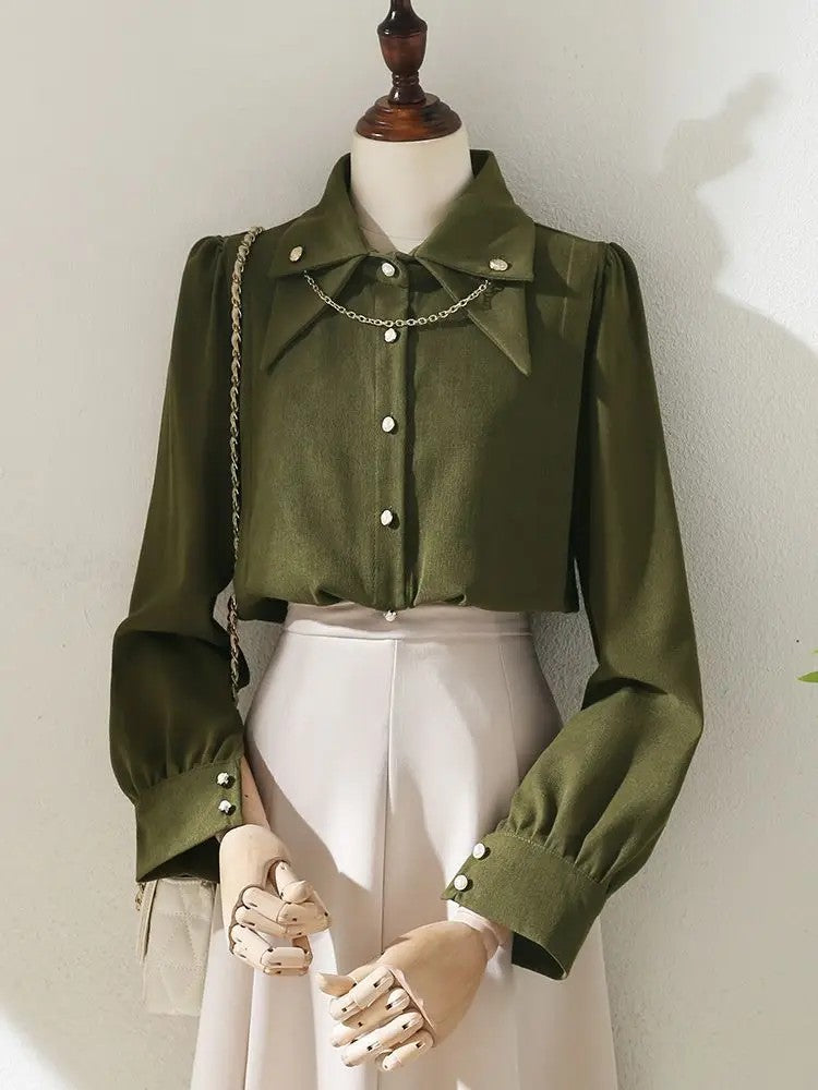 Catena Chain-Collar Blouse