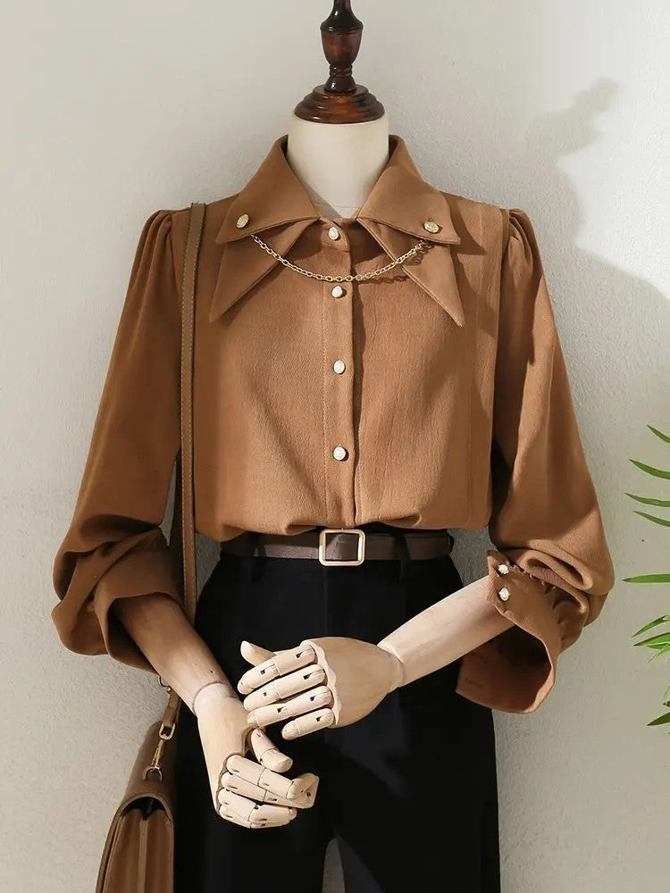 Catena Chain-Collar Blouse