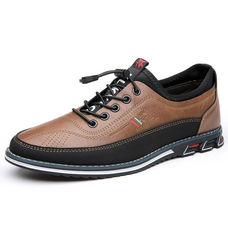 Falcone Contrast-Panel Leather Sneakers