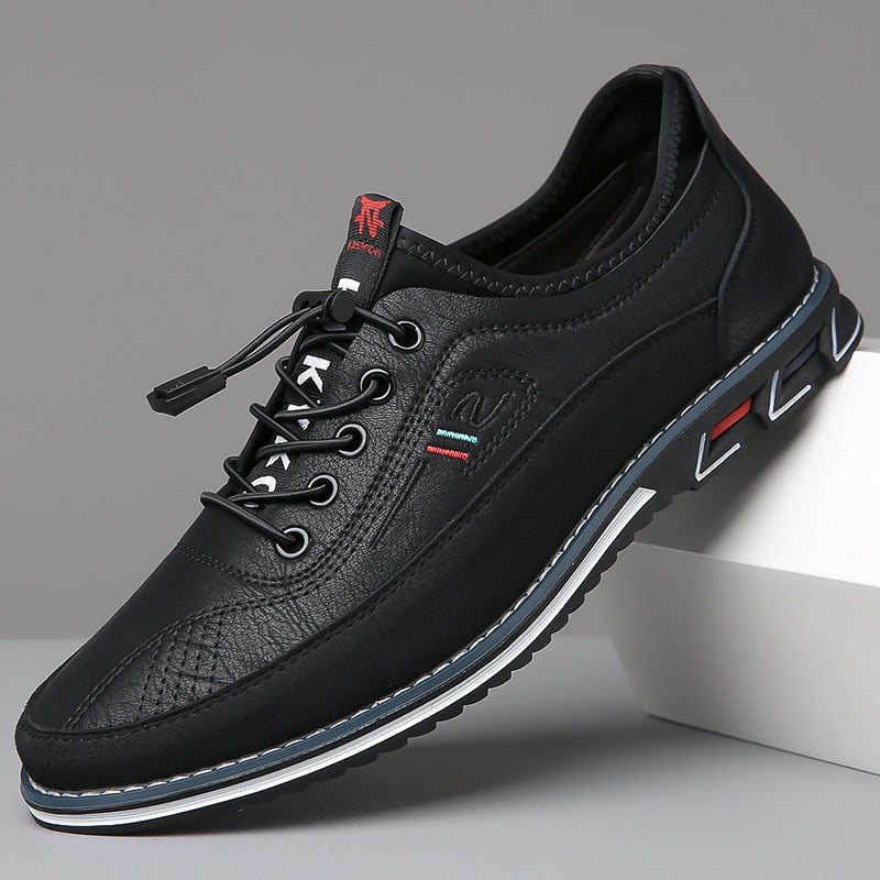 Falcone Contrast-Panel Leather Sneakers