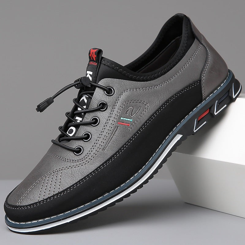 Falcone Contrast-Panel Leather Sneakers