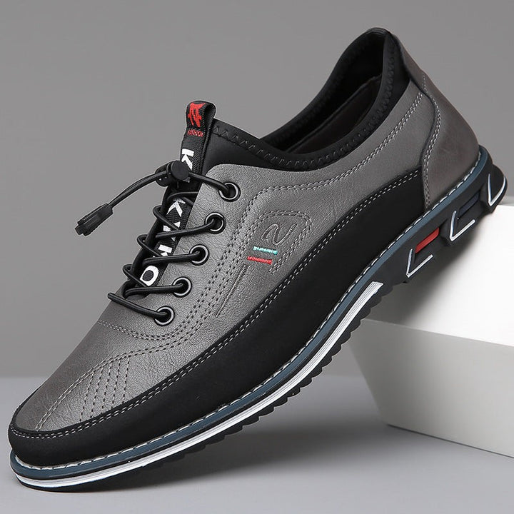 Falcone Contrast-Panel Leather Sneakers