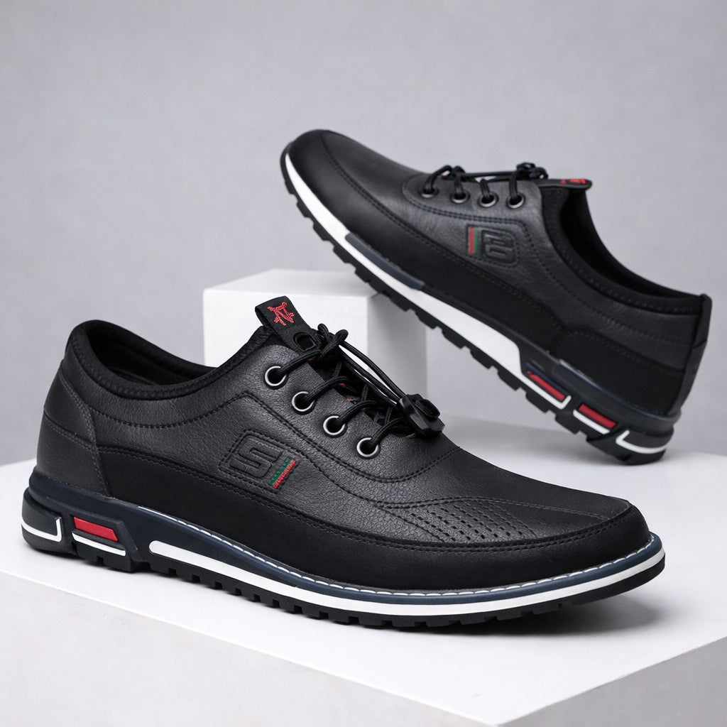 Falcone Contrast-Panel Leather Sneakers