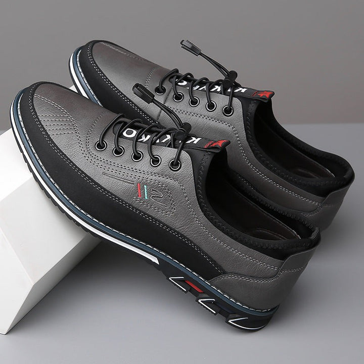 Falcone Contrast-Panel Leather Sneakers