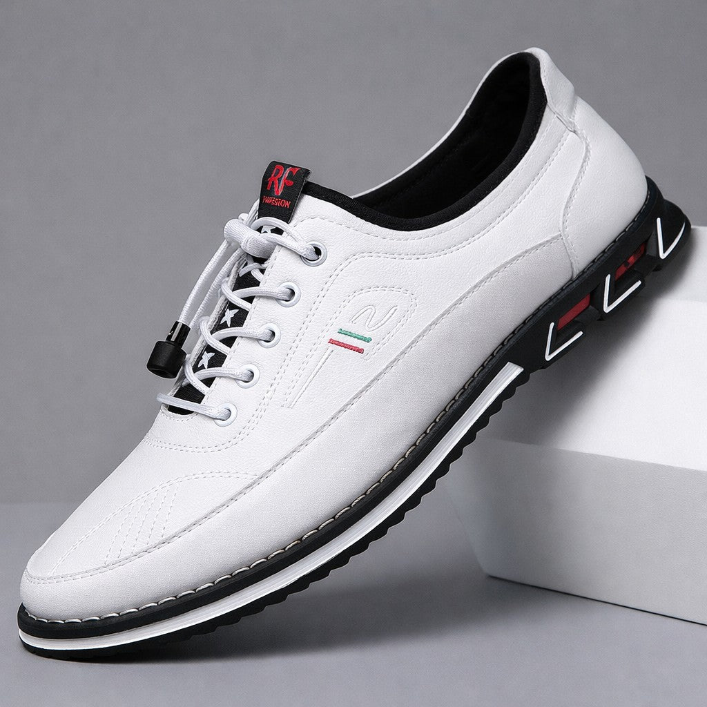 Falcone Contrast-Panel Leather Sneakers