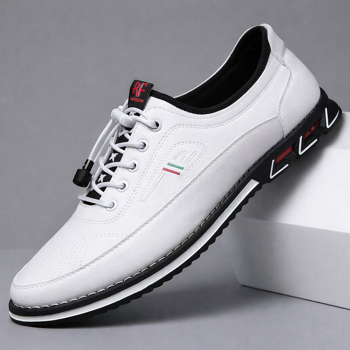 Falcone Contrast-Panel Leather Sneakers