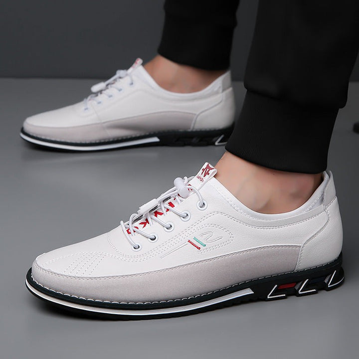 Falcone Contrast-Panel Leather Sneakers