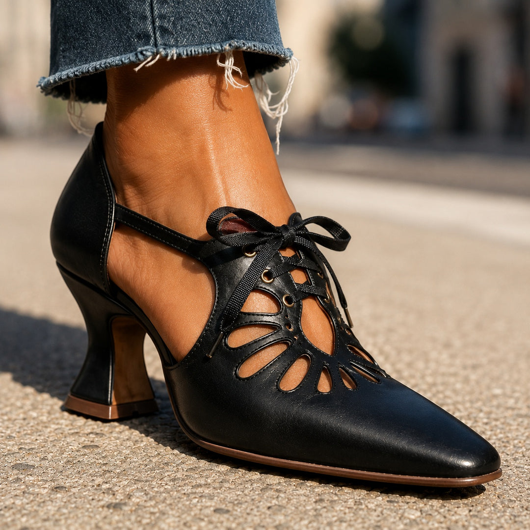 Farfalla Lace-Up Mary Jane Pumps — ce_brooklyn_s2_01