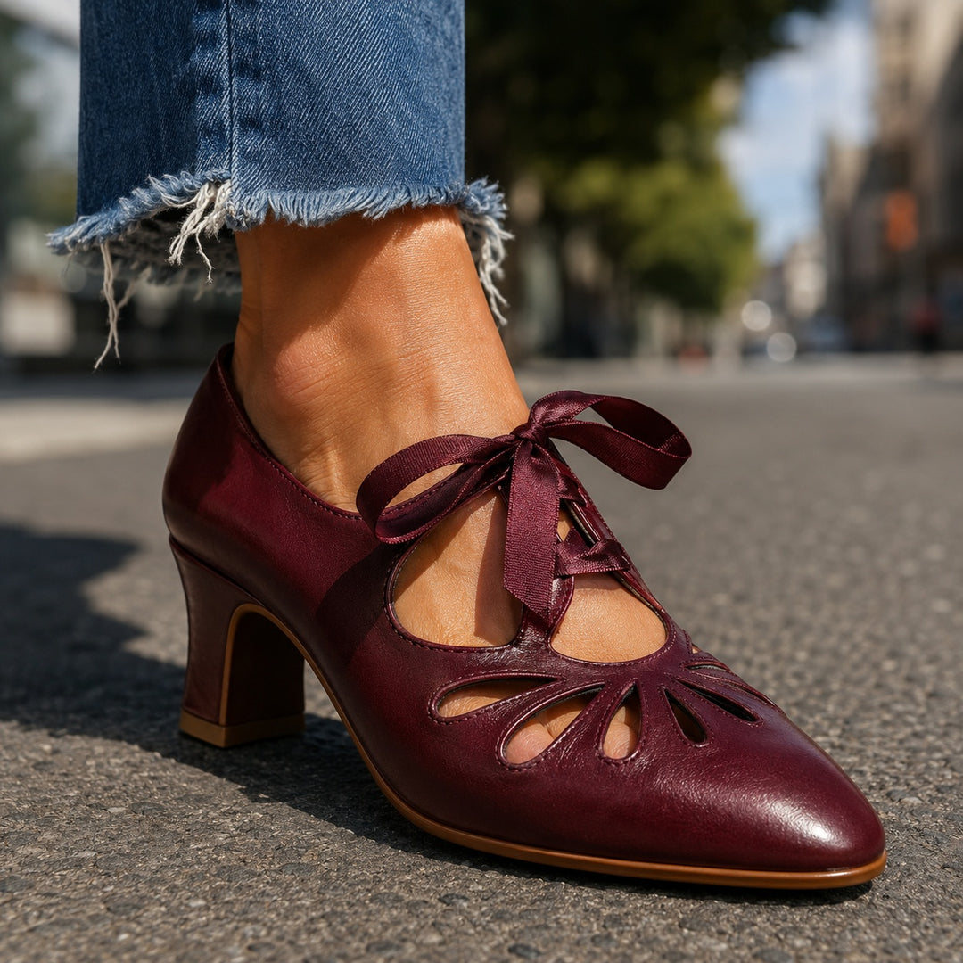Farfalla Lace-Up Mary Jane Pumps — ce_brooklyn_s2_01