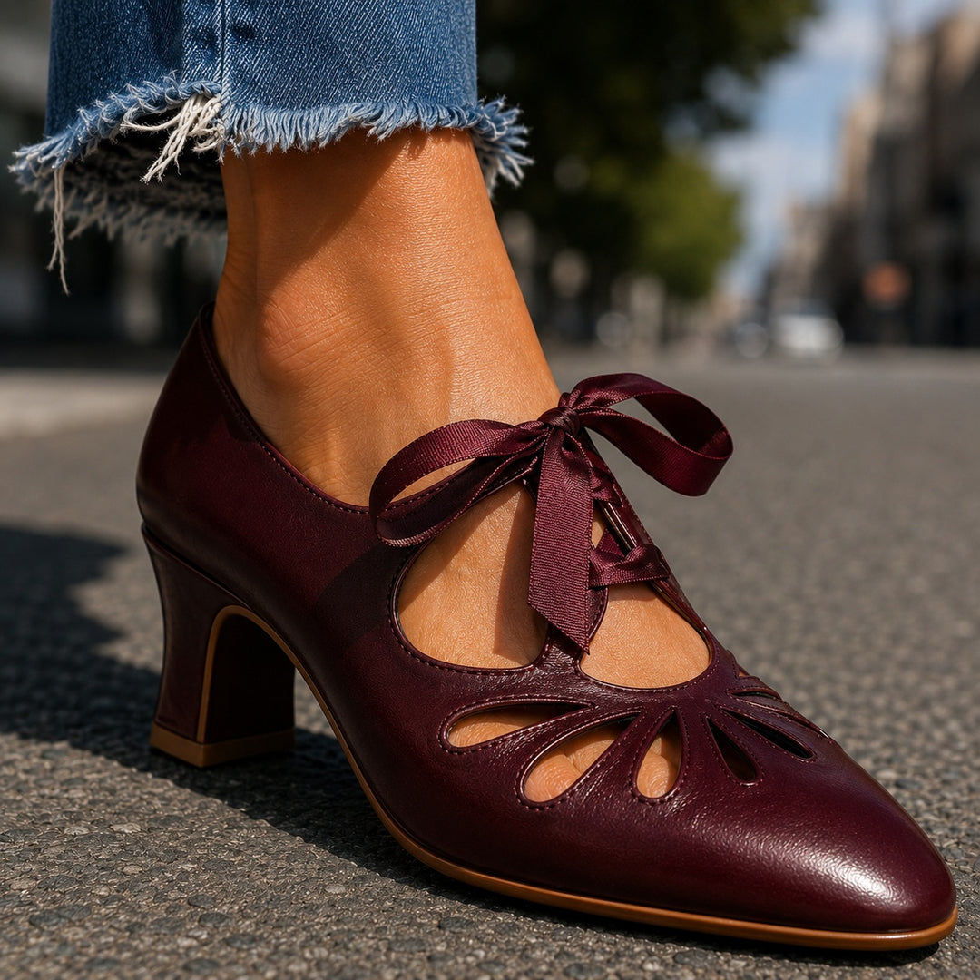 Farfalla Lace-Up Mary Jane Pumps — ce_brooklyn_s2_01