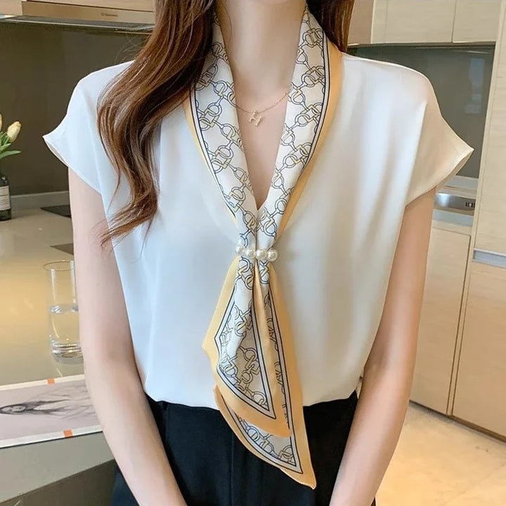 Perla Scarf-Tie Blouse