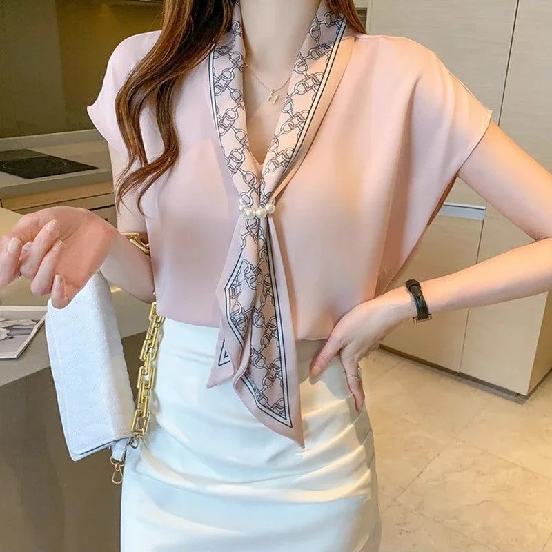 Perla Scarf-Tie Blouse