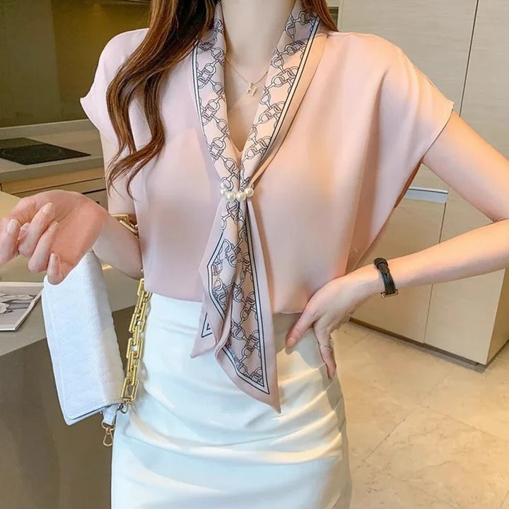 Perla Scarf-Tie Blouse