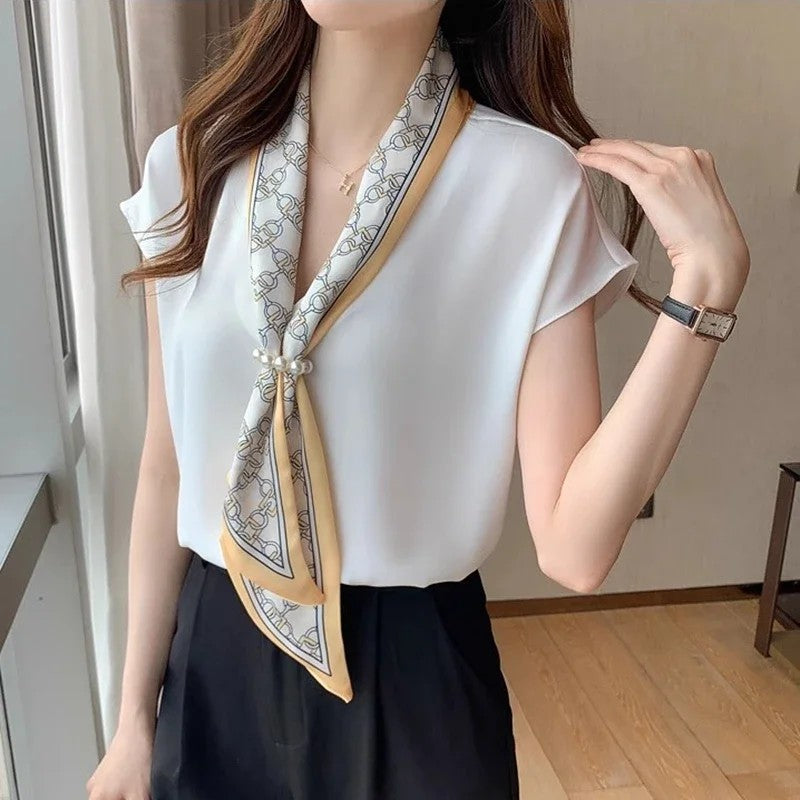 Perla Scarf-Tie Blouse