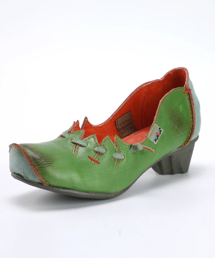 Foglia Leaf-Laced Leather Pumps
