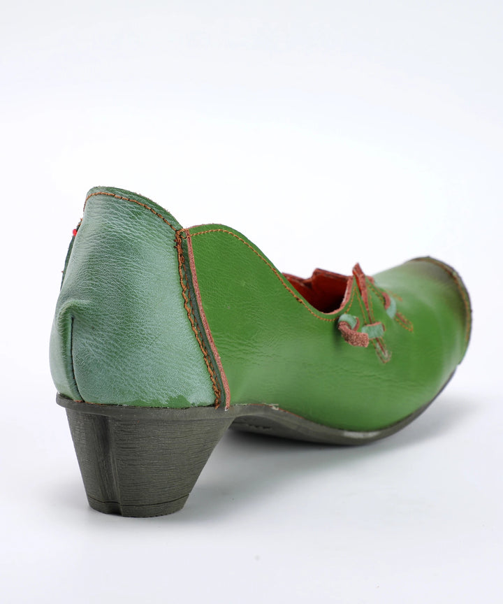 Foglia Leaf-Laced Leather Pumps