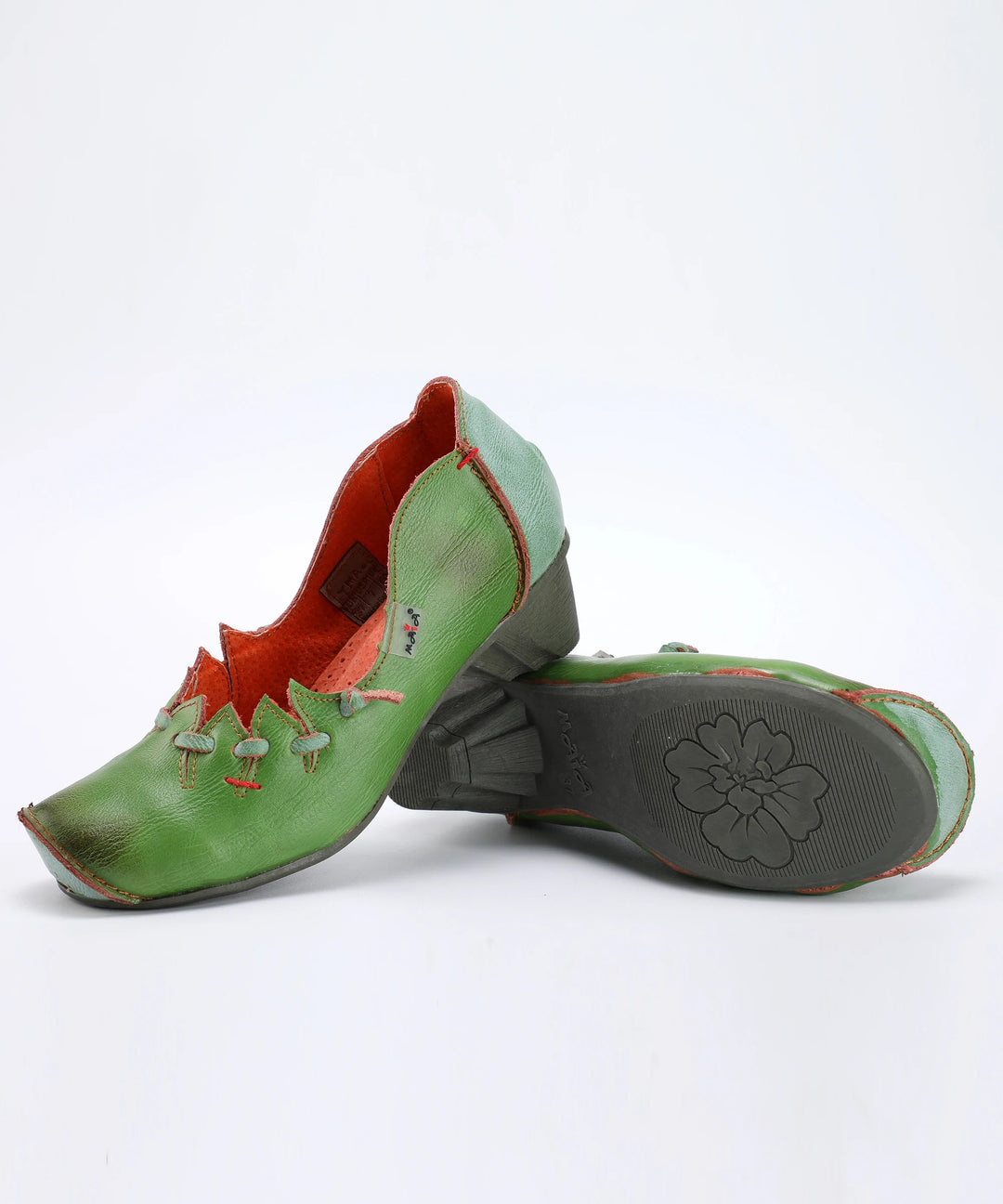 Foglia Leaf-Laced Leather Pumps