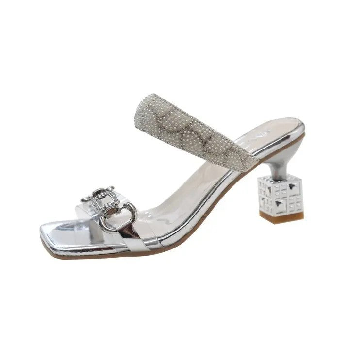 Cristallo Bow Square-Toe Sandals