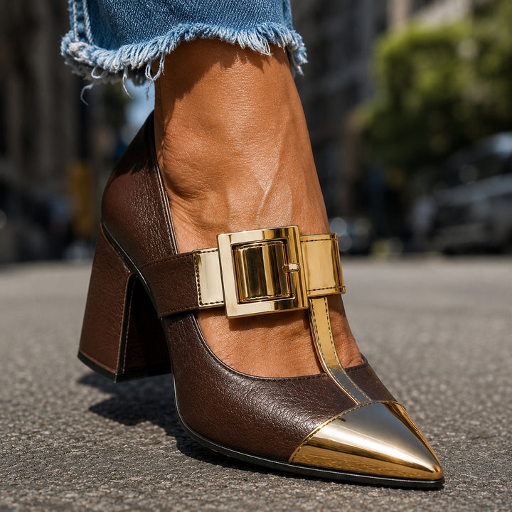 Fibbiona Gold-Buckle T-Strap Mary Janes — ce_brooklyn_s2_01
