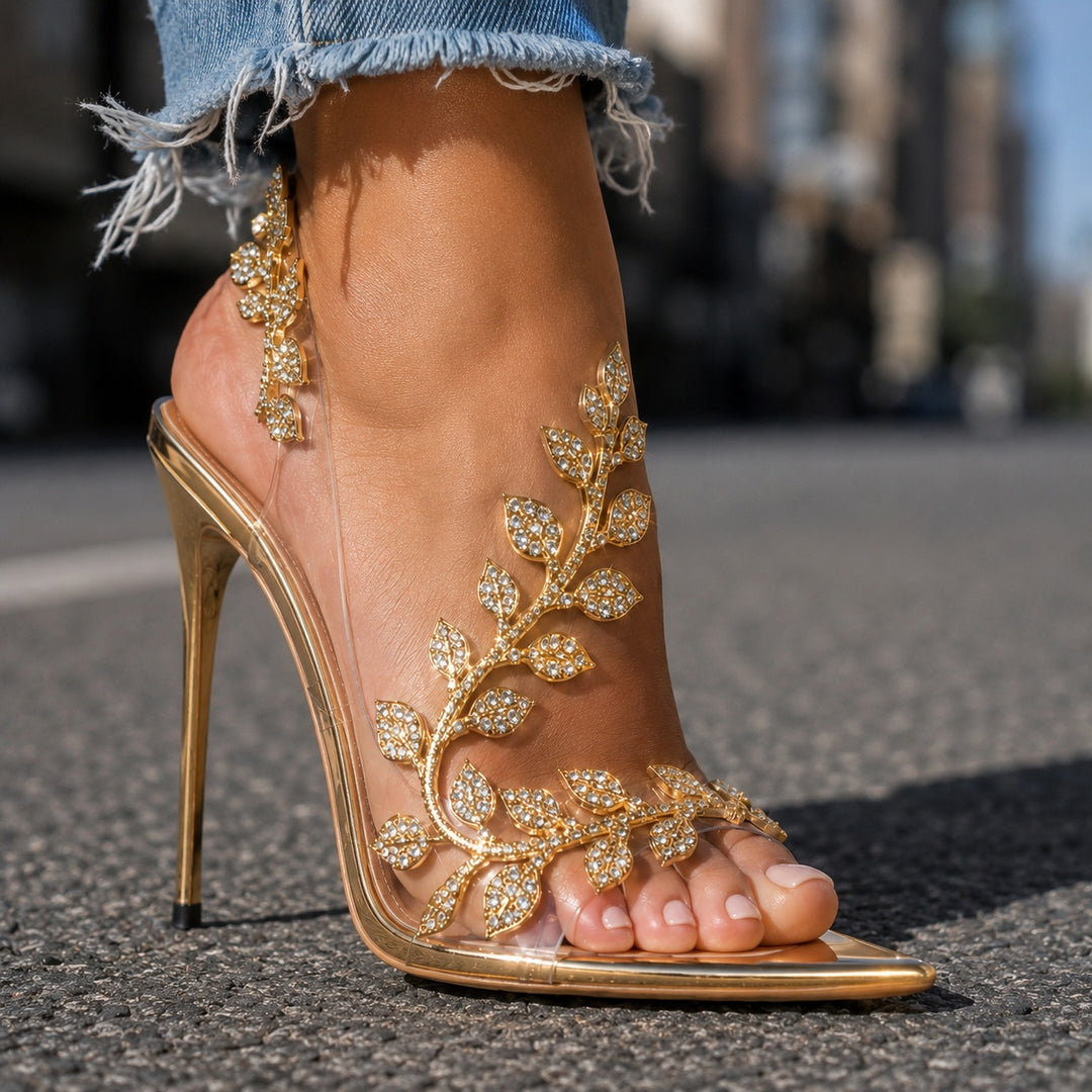 Fogliata Crystal Leaf Stiletto Sandals — ce_brooklyn_s2_01