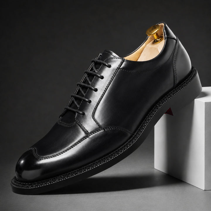 Galleria Apron-Toe Derby Shoes — ce_angle_01