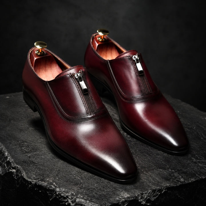 Lampo Zip-Front Leather Oxfords — ce_metastatic_02