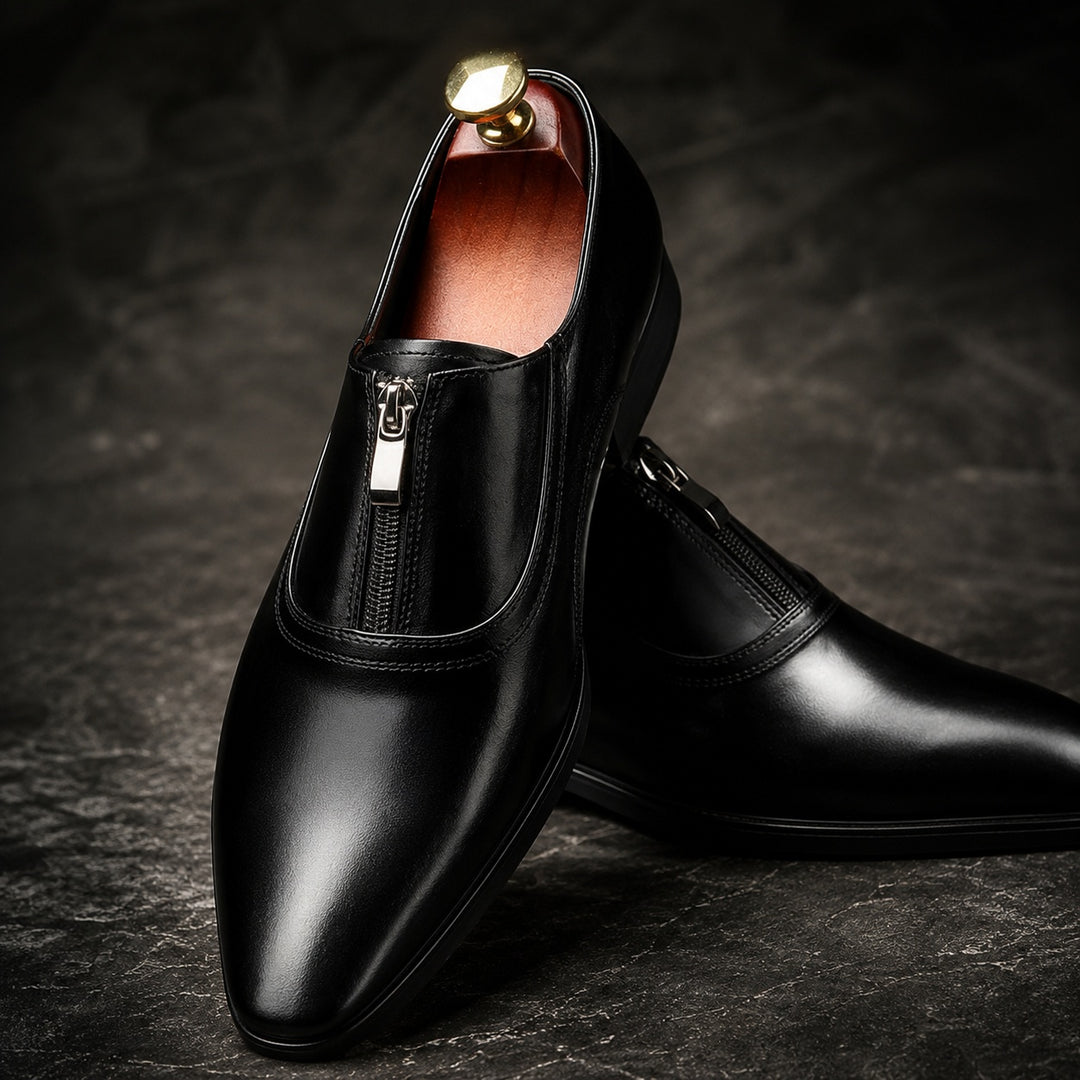 Lampo Zip-Front Leather Oxfords — ce_metastatic_05