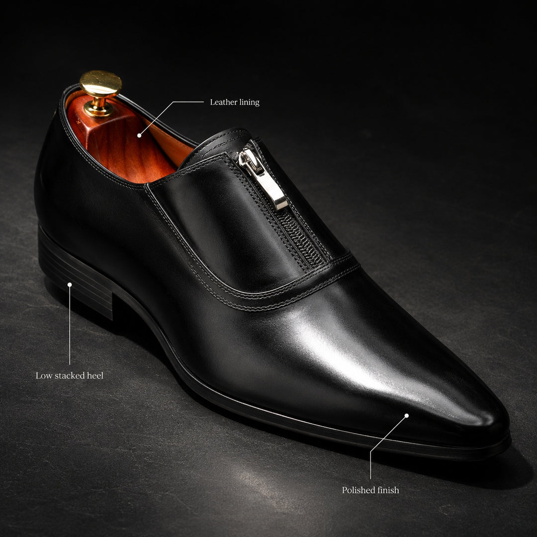 Lampo Zip-Front Leather Oxfords — ce_metastatic_06