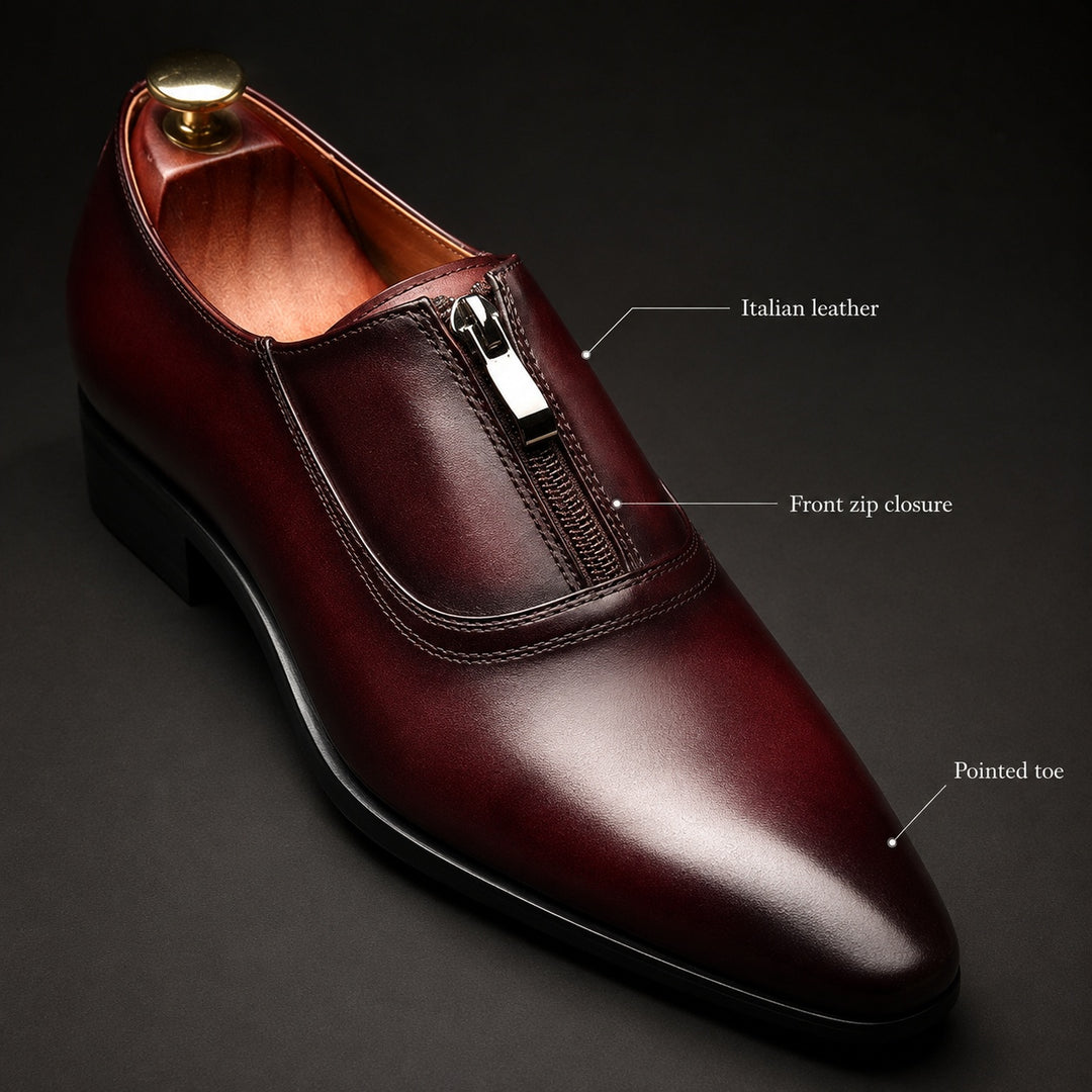 Lampo Zip-Front Leather Oxfords — ce_metastatic_08
