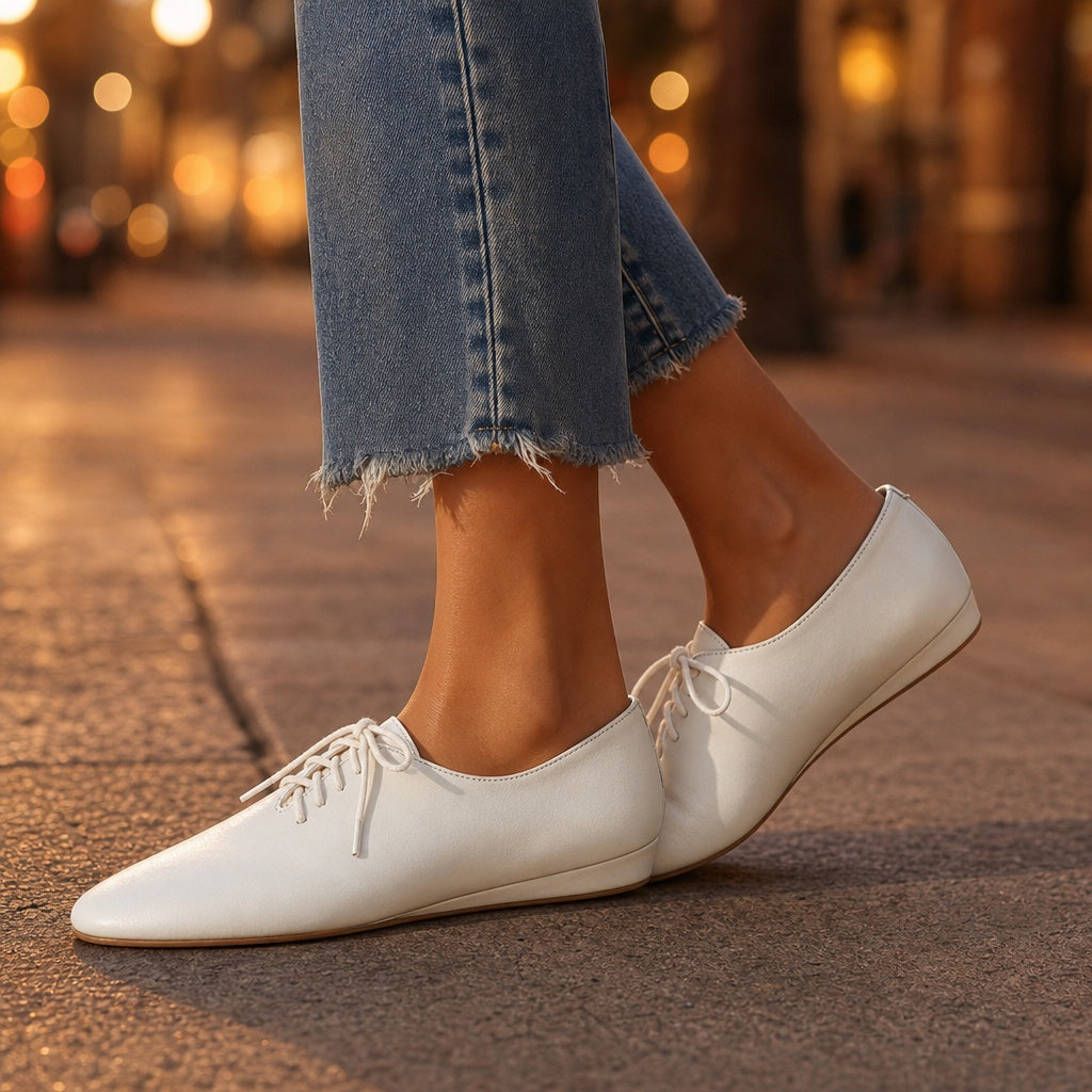Lucca Lace-Up Oxford Flats — brooklyn_white