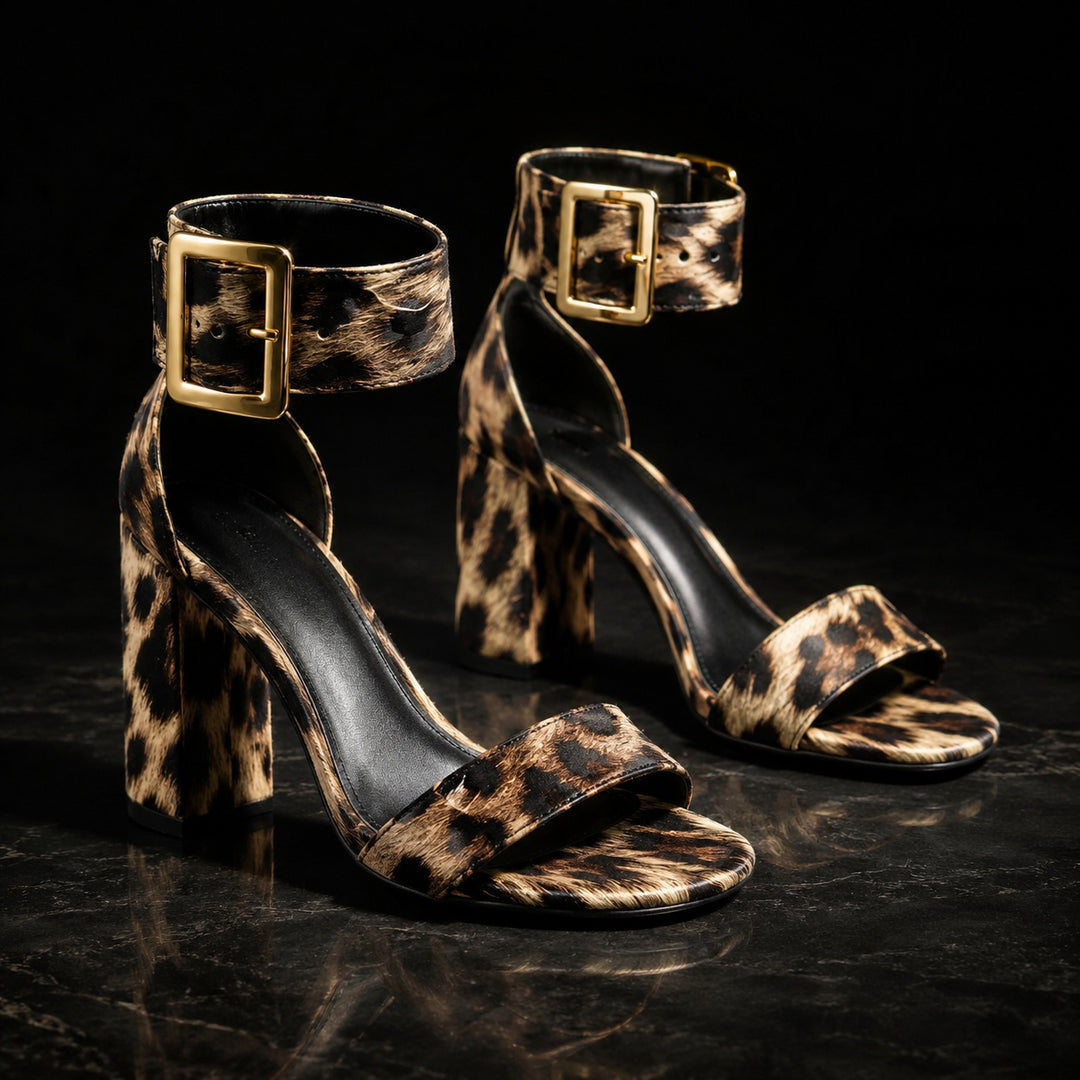 Maculata Print Block Heel Sandals — ce_metastatic_04