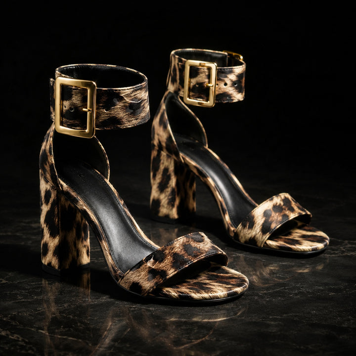 Maculata Print Block Heel Sandals — ce_metastatic_04
