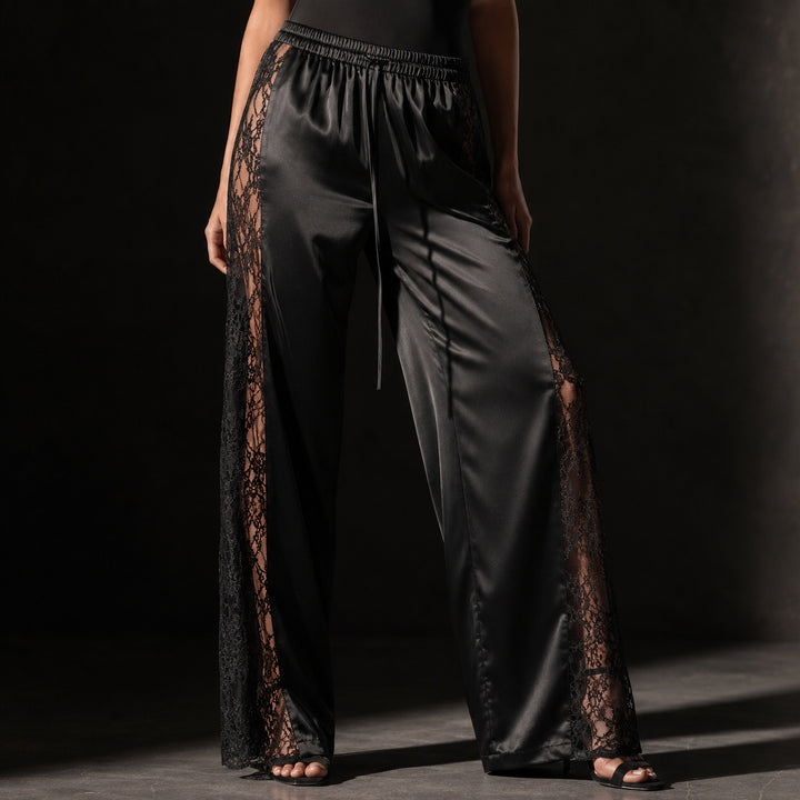 Merletto Lace-Panel Satin Pants — ce_metastatic_07