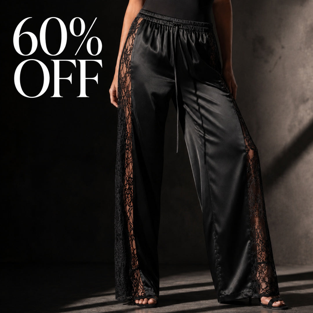 Merletto Lace-Panel Satin Pants — ce_metastatic_08