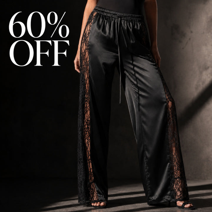 Merletto Lace-Panel Satin Pants — ce_metastatic_08