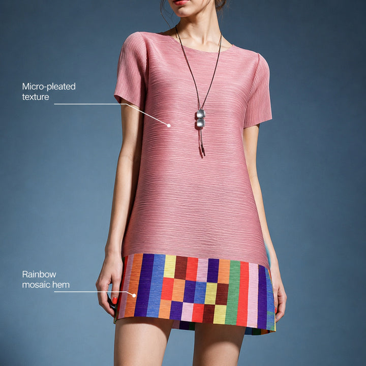 Mosaica Colorblock Pleated Dress — ce_metastatic_05