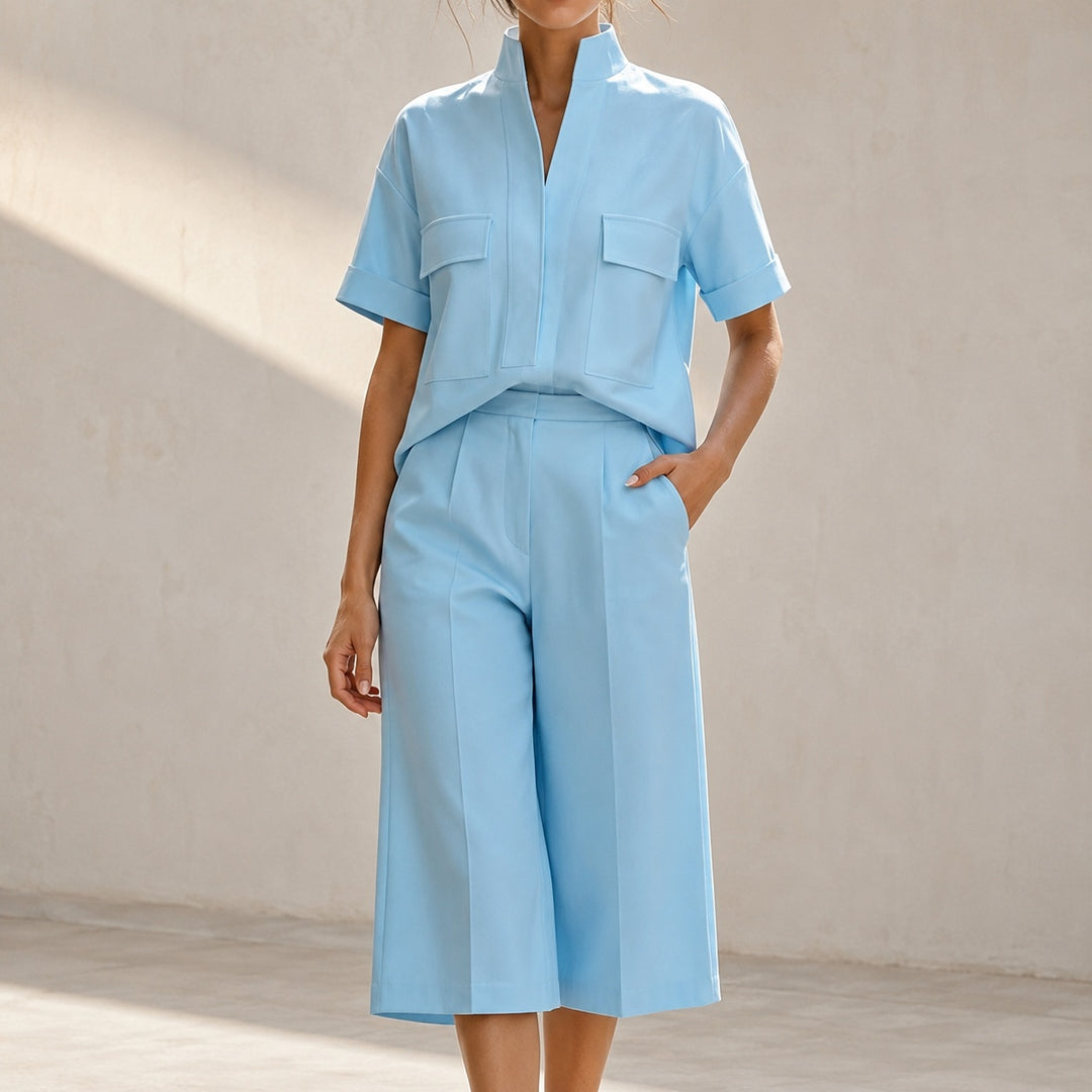 Palazzina Stand-Collar Culotte Set — ce_metastatic_01