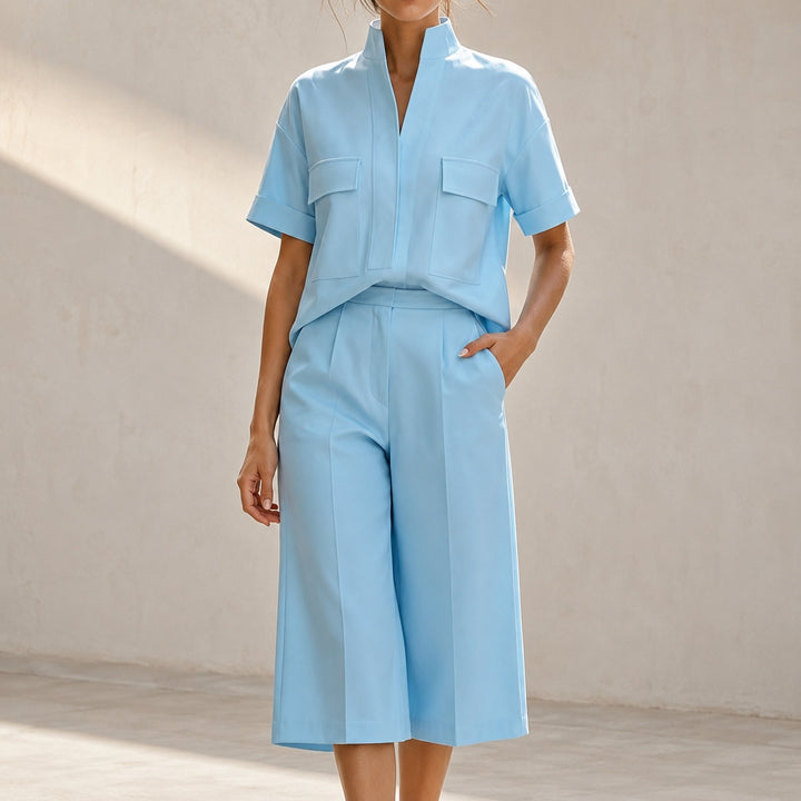 Palazzina Stand-Collar Culotte Set — ce_metastatic_01