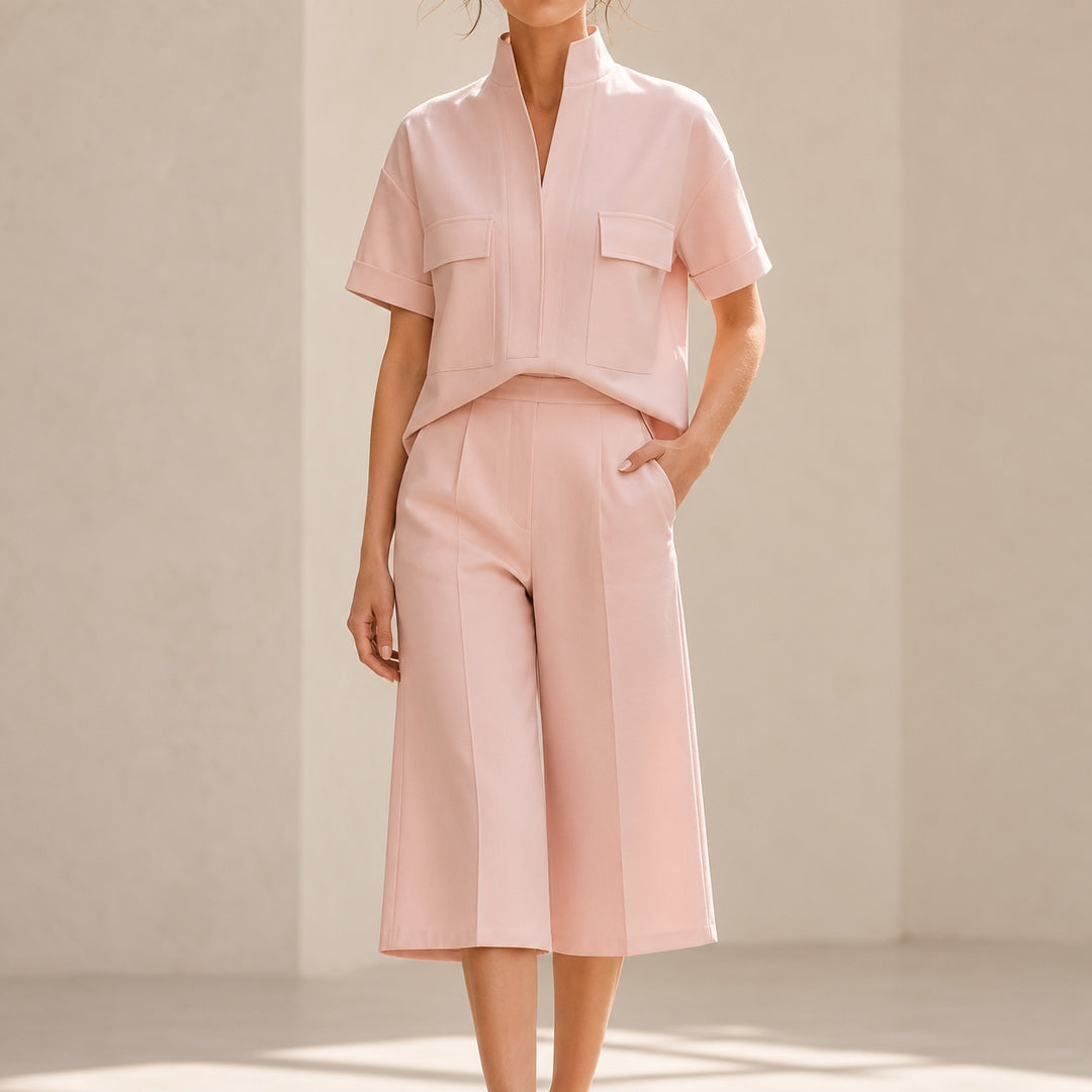 Palazzina Stand-Collar Culotte Set — ce_metastatic_01