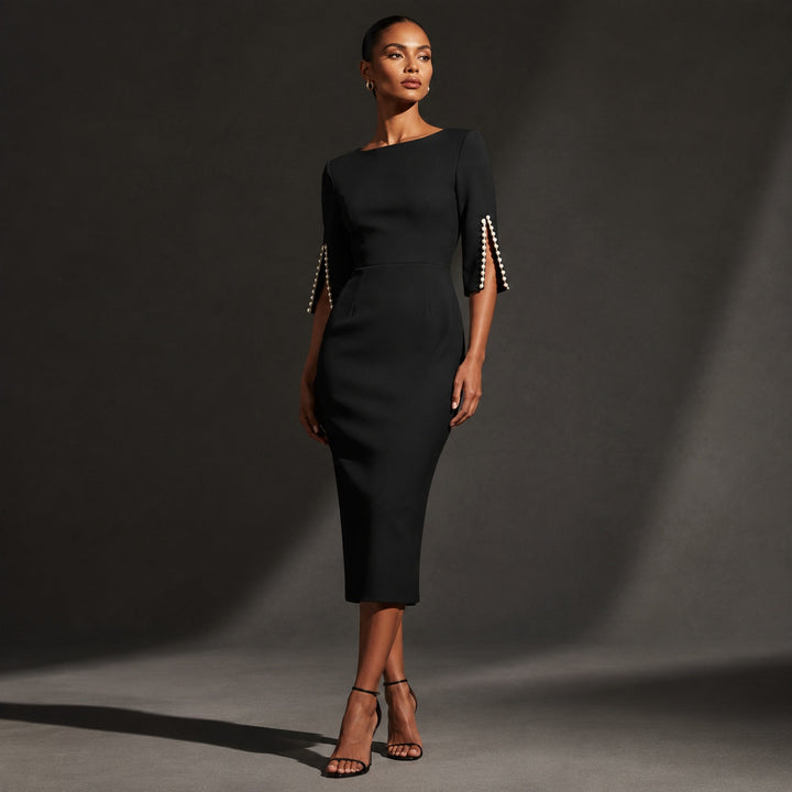 Perlina Split-Sleeve Pencil Dress — ce_metastatic_01