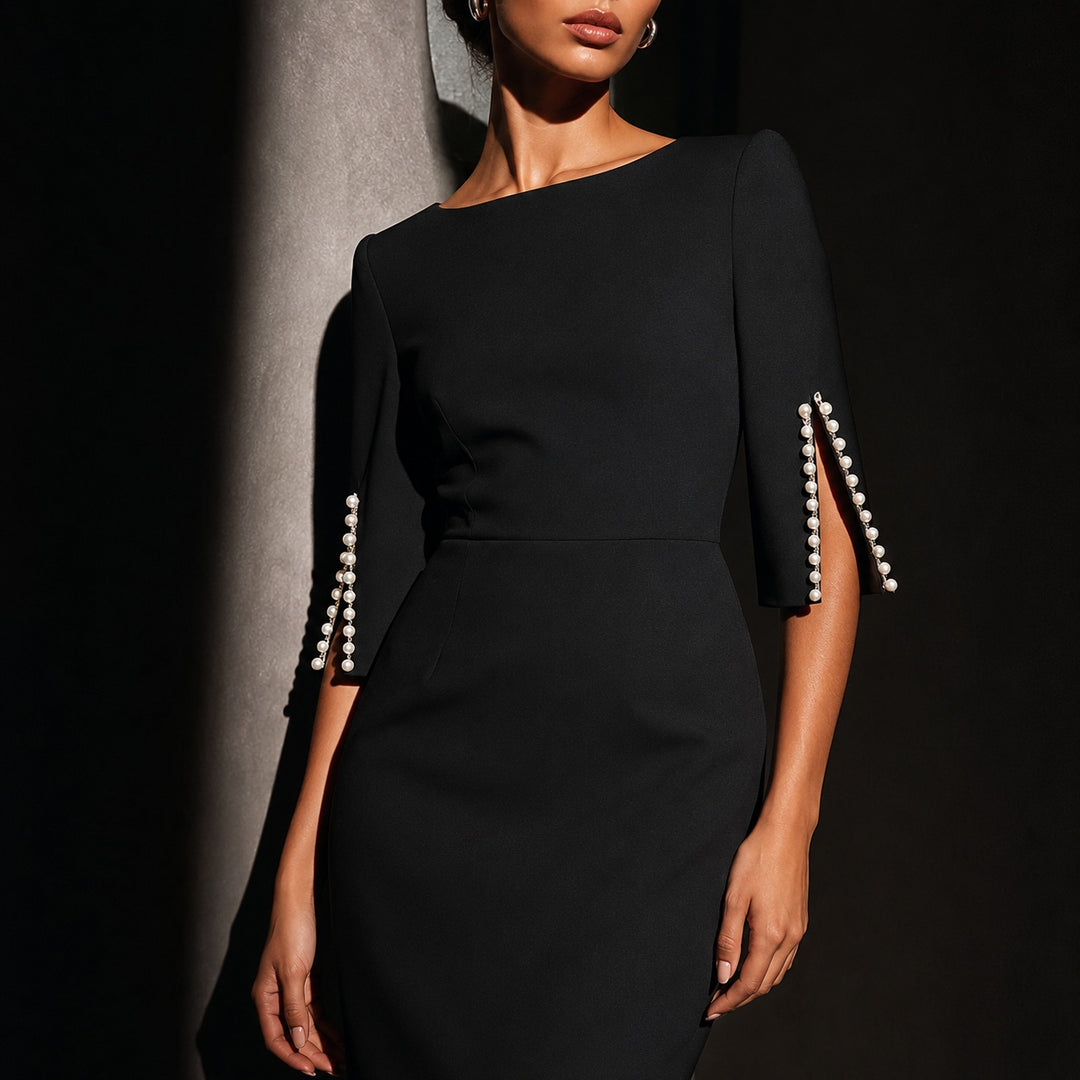 Perlina Split-Sleeve Pencil Dress — ce_metastatic_08
