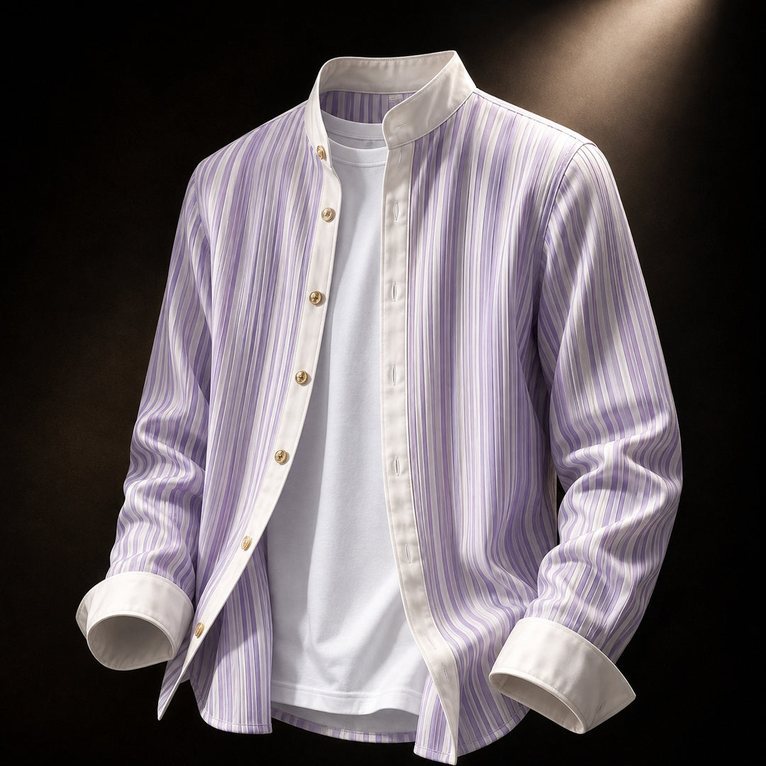 Pilastro Pleated Stand-Collar Blouse — ce_soul_s3_01