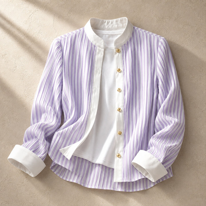 Pilastro Pleated Stand-Collar Blouse — ce_soul_s1_01