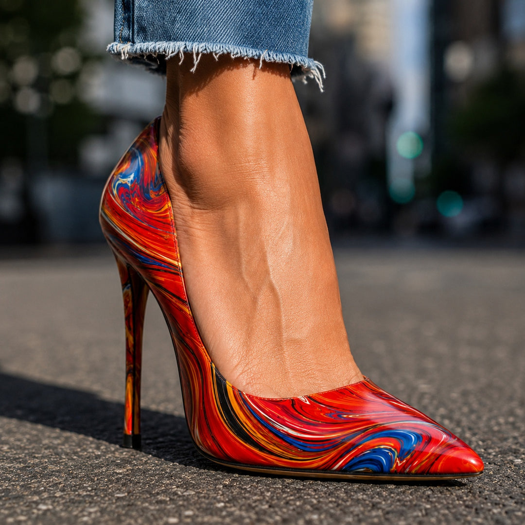 Pittura Swirl-Print Stiletto Pumps — ce_brooklyn_s2_01